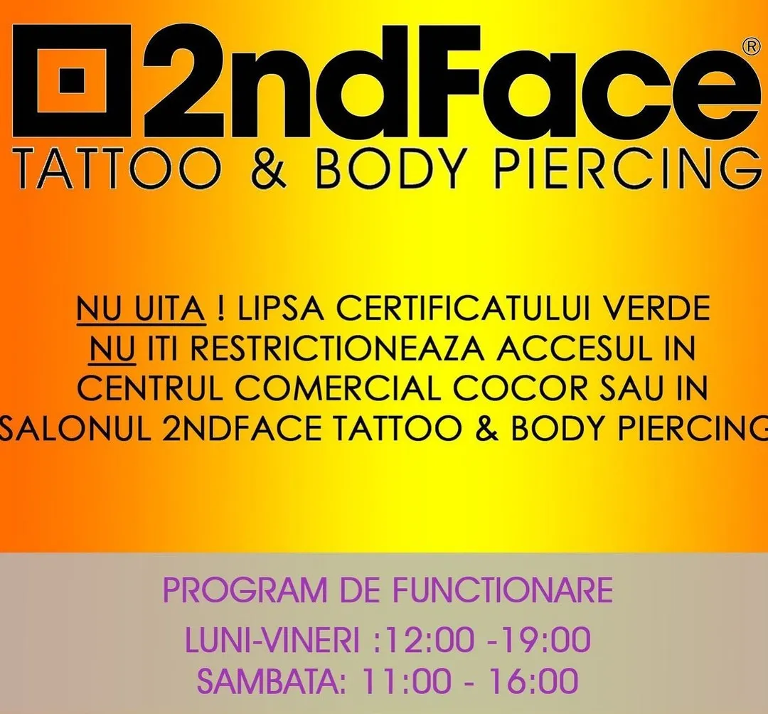 Fotografie din portofoliul 2nd Face Tattoo & Body Piercing, București